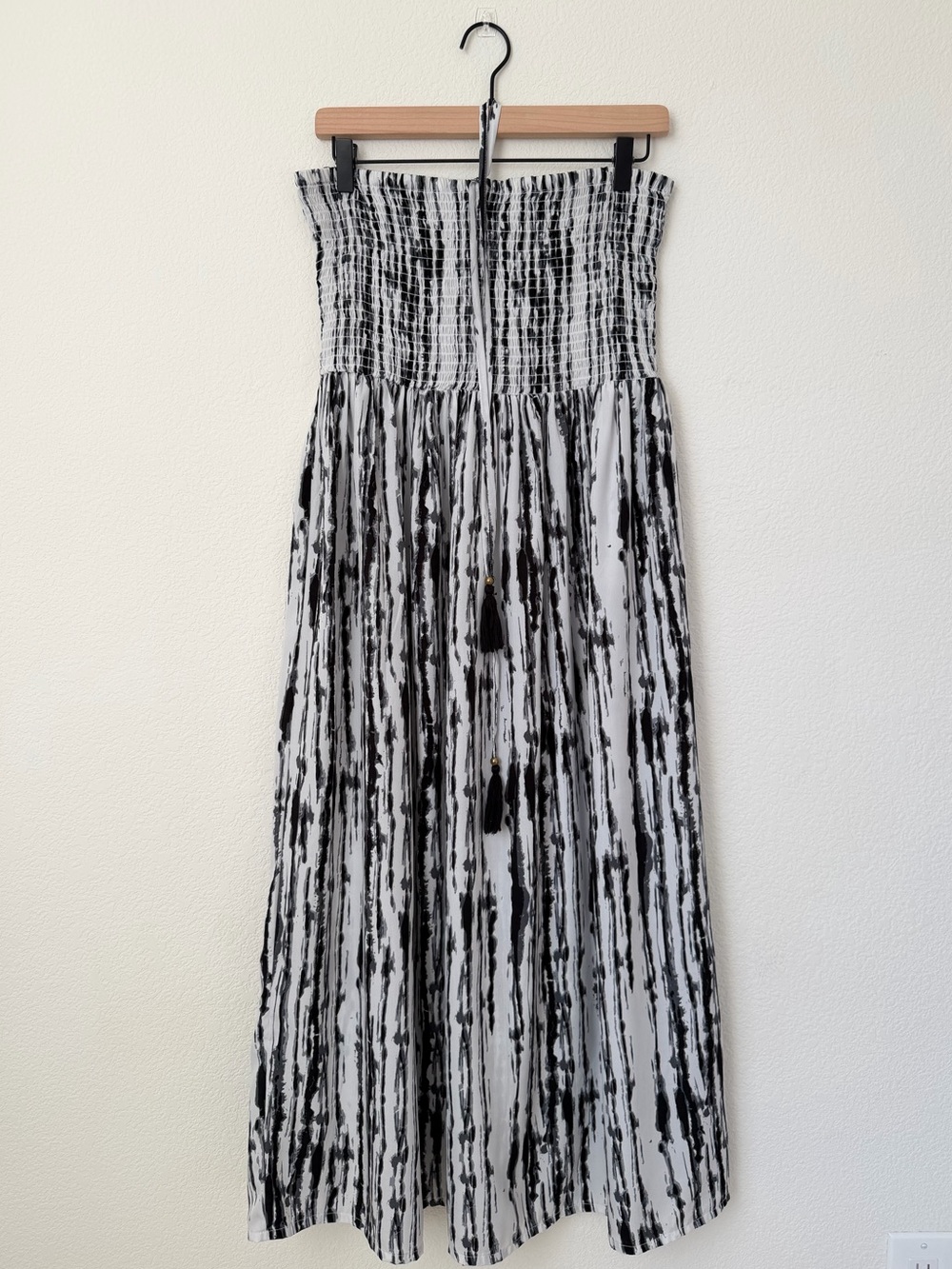 Ellen Weaver Strapless Halter Midi Dress Elasyic Top Tie Dye Petite XL